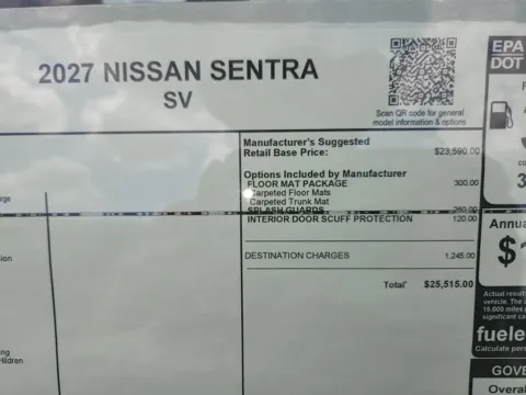 Another view of 2027 Nissan Sentra SV for sale in Tomball, TX at Fred Haas Nissan