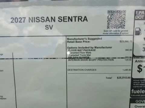 Photos of 2027 Nissan Sentra SV for sale in Tomball, TX at Fred Haas Nissan