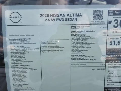 Photos of 2026 Nissan Altima 2.5 SV for sale in Tomball, TX at Fred Haas Nissan