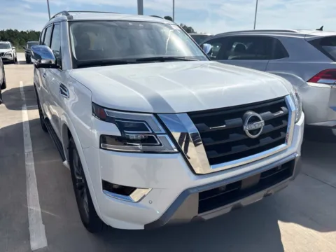 White 2024 Nissan Armada Platinum MCO Corp Demo Non Titled for sale in Tomball, TX