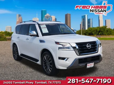 White 2024 Nissan Armada Platinum MCO Corp Demo Non Titled for sale in Tomball, TX
