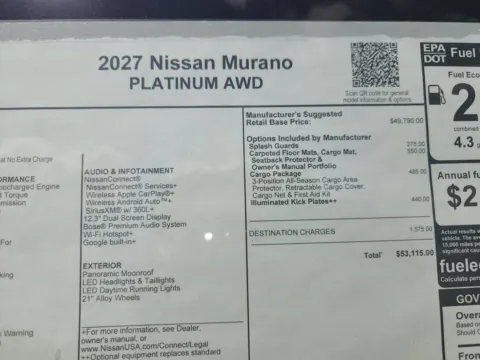 Photos of 2027 Nissan Murano Platinum AWD for sale in Tomball, TX at Fred Haas Nissan