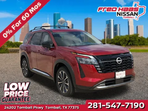 Red 2026 Nissan Pathfinder Platinum for sale in Tomball, TX