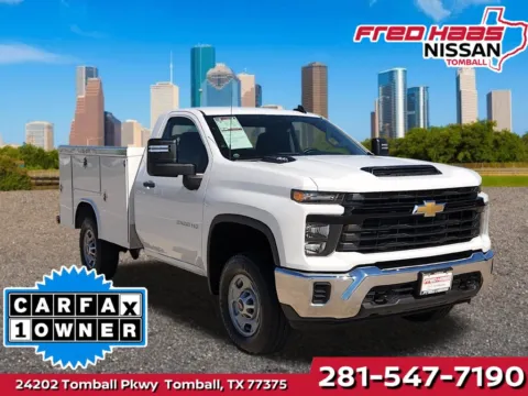 White 2024 Chevrolet Silverado 2500 HD Work Truck Utility Bed for sale in Tomball, TX