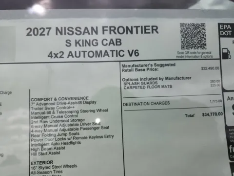 Photos of 2027 Nissan Frontier S King Cab for sale in Tomball, TX at Fred Haas Nissan