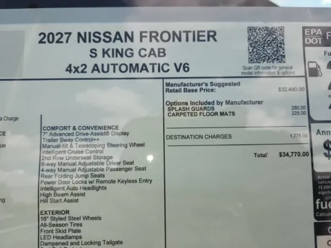 Photos of 2027 Nissan Frontier S King Cab for sale in Tomball, TX at Fred Haas Nissan