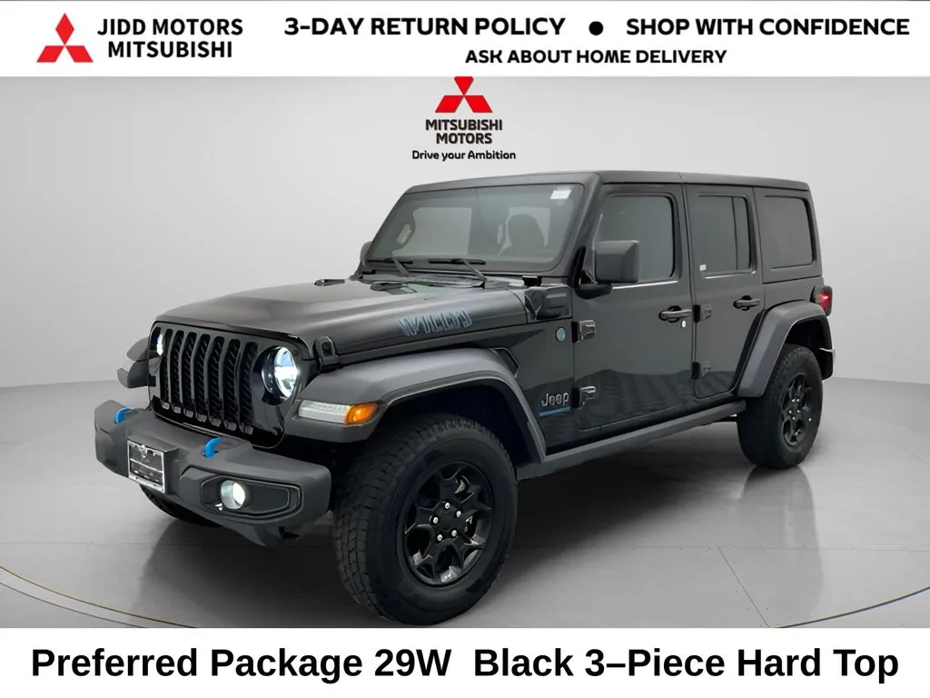 Black 2023 Jeep Wrangler Willys 4xe for sale in Des Plaines, IL