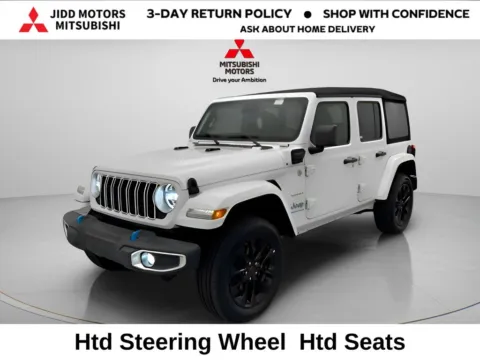 White 2024 Jeep Wrangler Sahara 4xe for sale in Des Plaines, IL