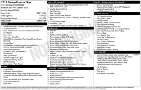 More photos of 2019 Subaru Forester Sport at Lia Chrysler Jeep Dodge Ram Northampton, MA