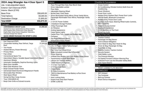 More photos of 2024 Jeep Wrangler Sport S 4xe at Lia Chrysler Jeep Dodge Ram Northampton, MA