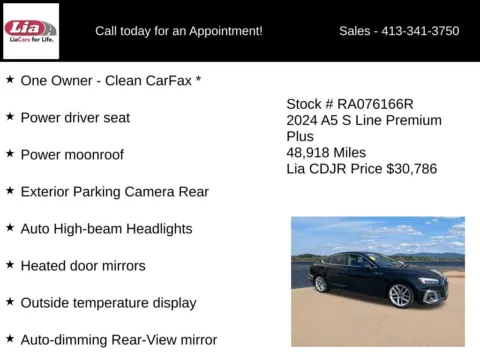 More photos of 2024 Audi A5 Sportback 45 S line Premium Plus at Lia Chrysler Jeep Dodge Ram Northampton, MA