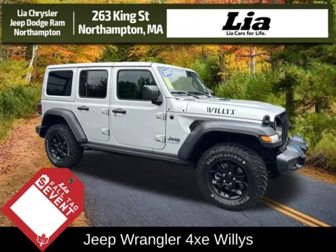Silver 2023 Jeep Wrangler Willys 4xe for sale in Northampton, MA