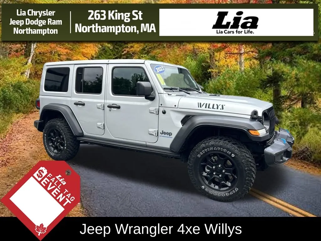 Silver 2023 Jeep Wrangler Willys 4xe for sale in Northampton, MA