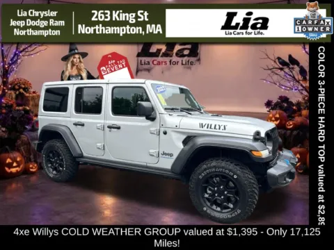 Silver 2023 Jeep Wrangler Willys 4xe for sale in Northampton, MA