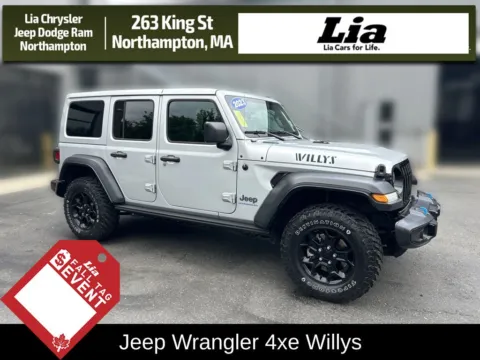 Silver 2023 Jeep Wrangler Willys 4xe for sale in Northampton, MA