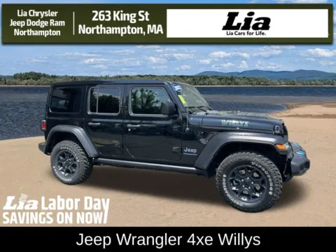 Black 2023 Jeep Wrangler Willys 4xe for sale in Northampton, MA