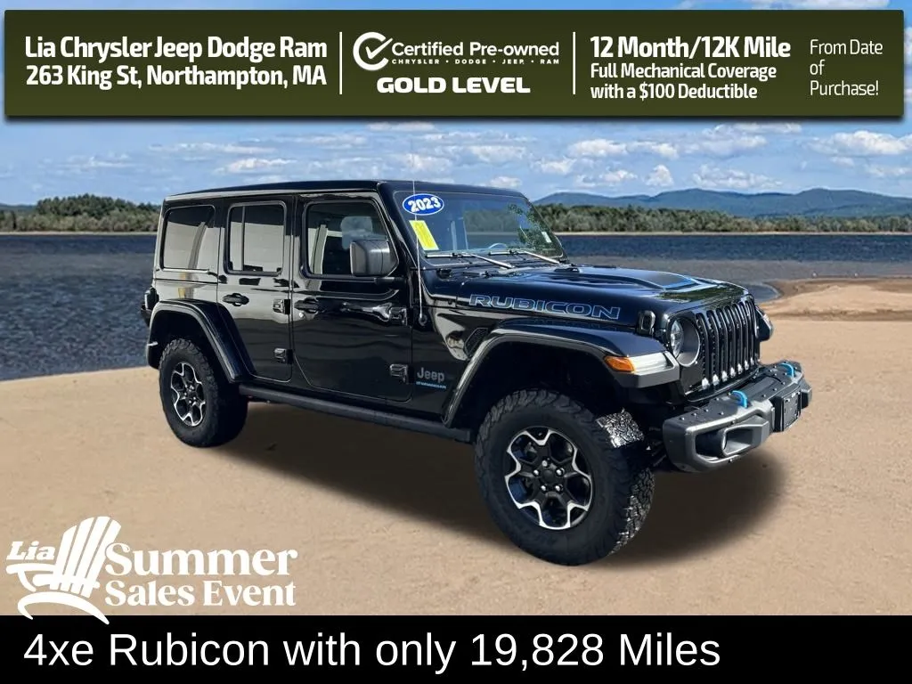 Black 2023 Jeep Wrangler Rubicon 4xe for sale in Northampton, MA