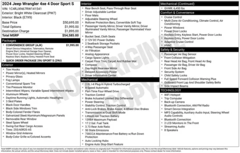 More photos of 2024 Jeep Wrangler Sport S 4xe at Lia Chrysler Jeep Dodge Ram Northampton, MA