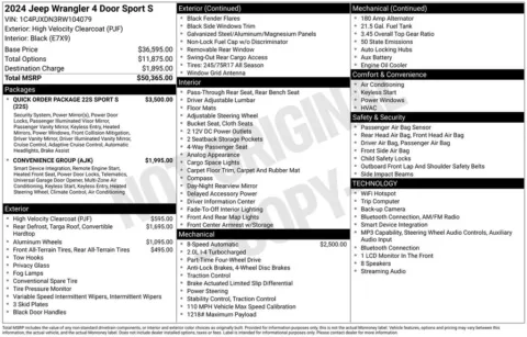 More photos of 2024 Jeep Wrangler Sport S at Lia Chrysler Jeep Dodge Ram Northampton, MA