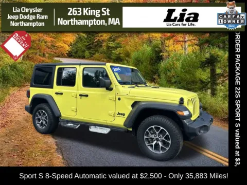 Yellow 2024 Jeep Wrangler Sport S for sale in Northampton, MA