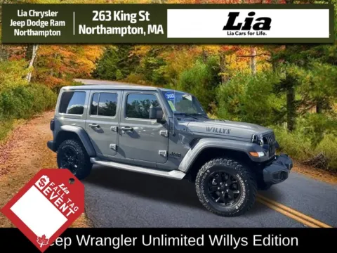 Gray 2022 Jeep Wrangler Unlimited Willys for sale in Northampton, MA