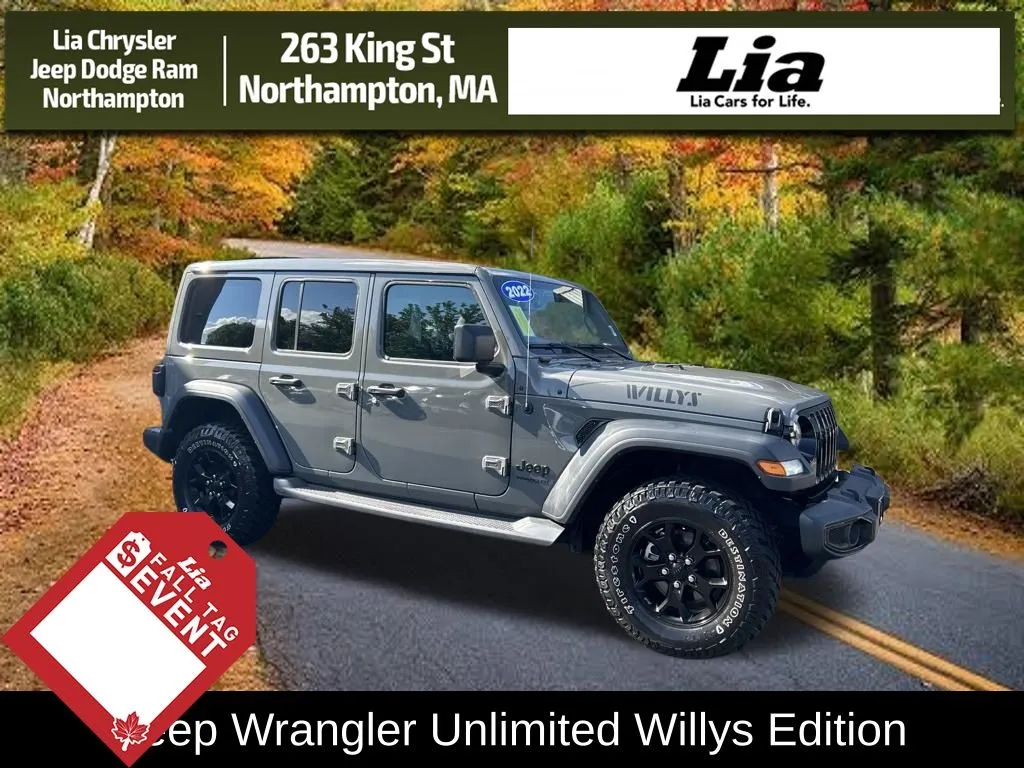 Gray 2022 Jeep Wrangler Unlimited Willys for sale in Northampton, MA