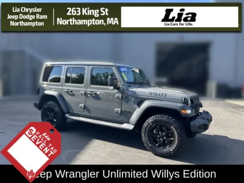 Gray 2022 Jeep Wrangler Unlimited Willys for sale in Northampton, MA