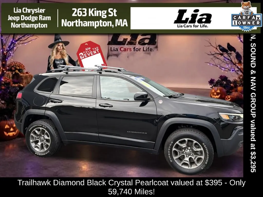 Black 2022 Jeep Cherokee Trailhawk for sale in Northampton, MA