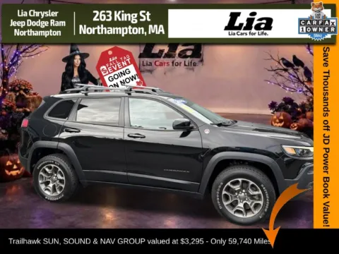 Black 2022 Jeep Cherokee Trailhawk for sale in Northampton, MA