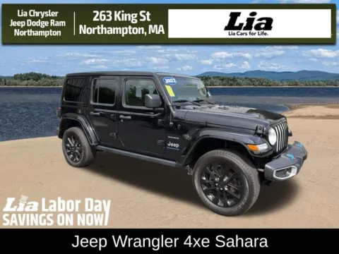 Black 2023 Jeep Wrangler Sahara 4xe for sale in Northampton, MA