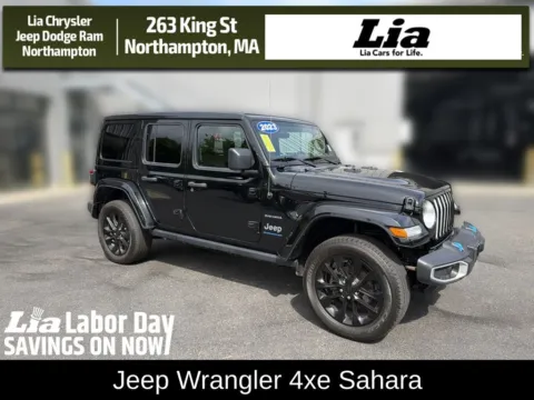 Black 2023 Jeep Wrangler Sahara 4xe for sale in Northampton, MA