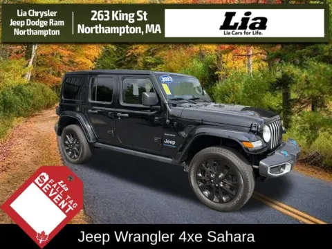 Black 2023 Jeep Wrangler Sahara 4xe for sale in Northampton, MA