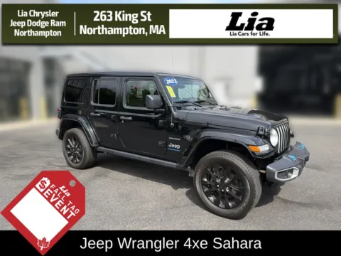 Black 2023 Jeep Wrangler Sahara 4xe for sale in Northampton, MA
