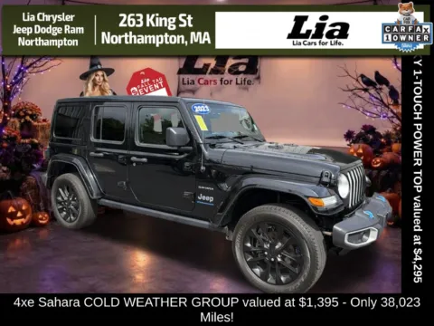 Black 2023 Jeep Wrangler Sahara 4xe for sale in Northampton, MA