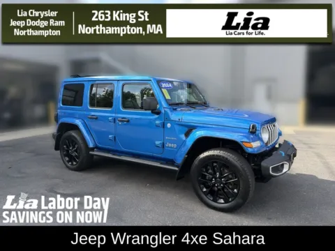 Blue 2024 Jeep Wrangler Sahara 4xe for sale in Northampton, MA