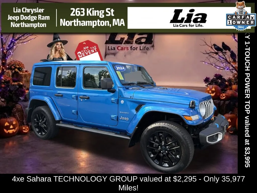Blue 2024 Jeep Wrangler Sahara 4xe for sale in Northampton, MA