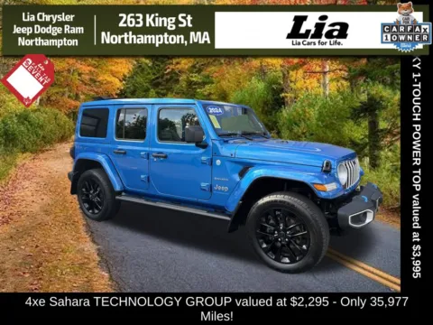 Blue 2024 Jeep Wrangler Sahara 4xe for sale in Northampton, MA