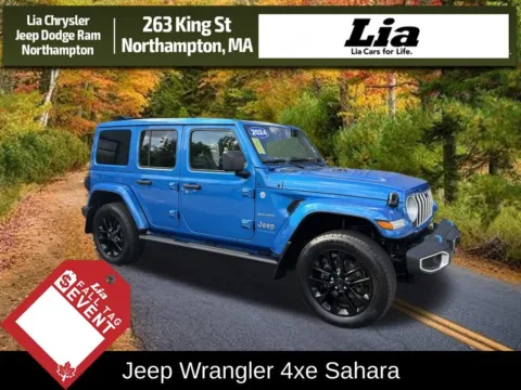 Blue 2024 Jeep Wrangler Sahara 4xe for sale in Northampton, MA