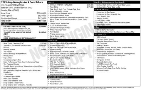 More photos of 2023 Jeep Wrangler Sahara 4xe at Lia Chrysler Jeep Dodge Ram Northampton, MA