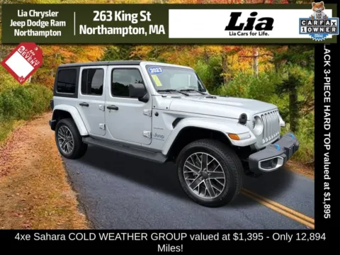 Silver 2023 Jeep Wrangler Sahara 4xe for sale in Northampton, MA
