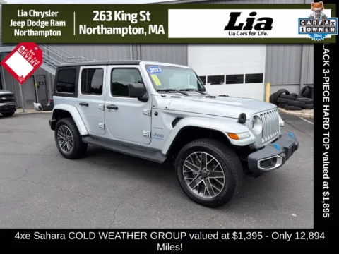 Silver 2023 Jeep Wrangler Sahara 4xe for sale in Northampton, MA