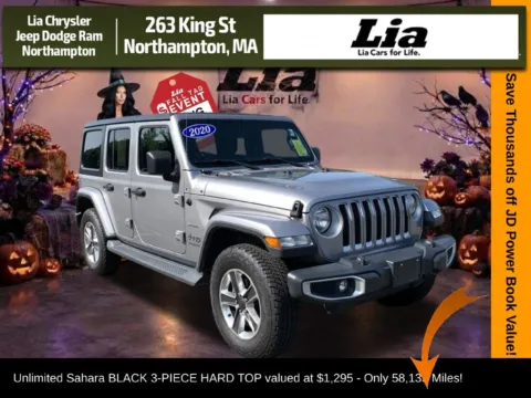 Silver 2020 Jeep Wrangler Unlimited Sahara for sale in Northampton, MA