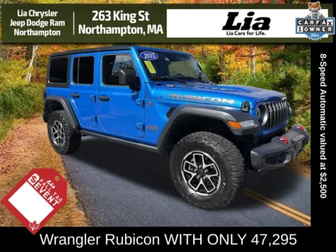 Blue 2025 Jeep Wrangler Rubicon for sale in Northampton, MA