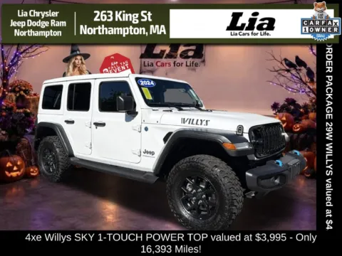 White 2024 Jeep Wrangler Willys 4xe for sale in Northampton, MA