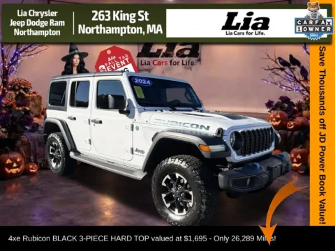 White 2024 Jeep Wrangler Rubicon 4xe for sale in Northampton, MA