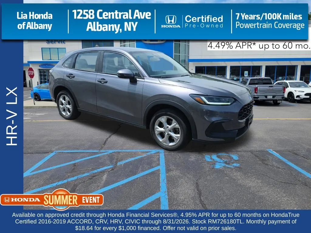 Gray 2024 Honda HR-V LX for sale in Albany, NY