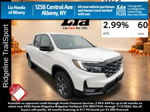 White 2026 Honda Ridgeline TrailSport for sale in Albany, NY