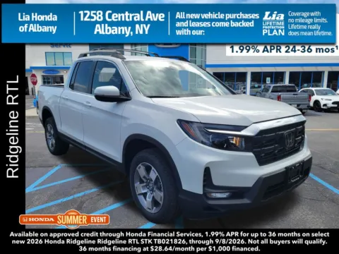 White 2026 Honda Ridgeline RTL for sale in Albany, NY