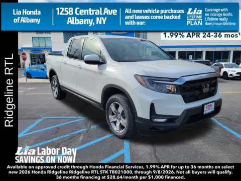 White 2026 Honda Ridgeline RTL for sale in Albany, NY