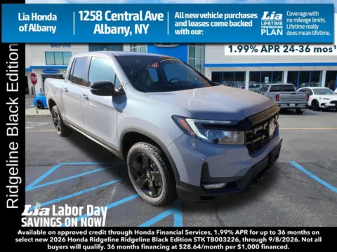 Gray 2026 Honda Ridgeline Black Edition for sale in Albany, NY